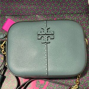 Tory Burch Mc Graw Camera Crossbody Bag with Pebbled Leather